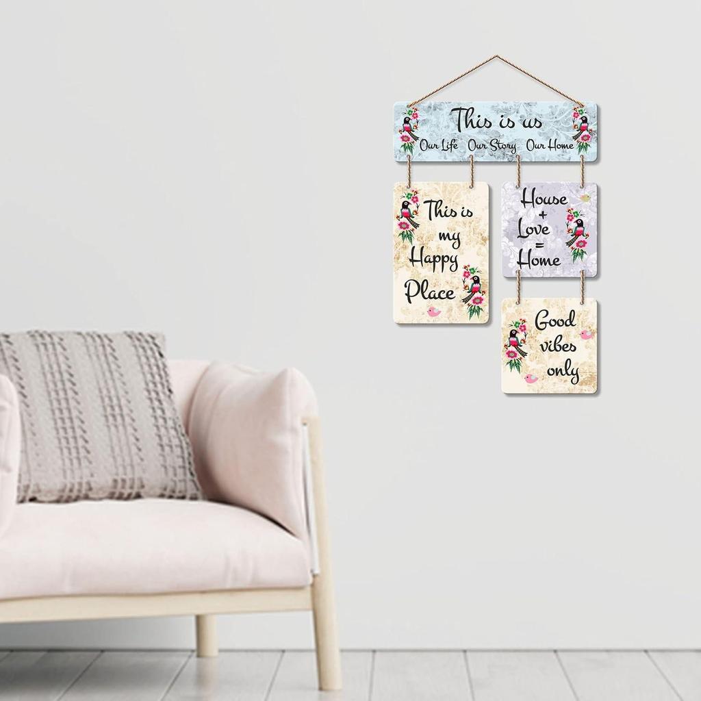 Det här är vi Dekorativ Väggkonst Trähängande för Vardagsrum, Sovrum | Citat | Väggaffisch | Målningar | Handgjord Konst