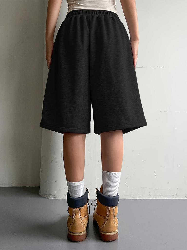 Pantaloncini da Corsa Larghi da Donna Grigi - Estivi Casual, Sottili, di Media Lunghezza, con Coulisse
