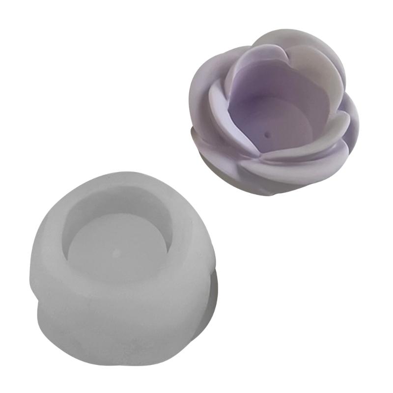 3D Candlestick Silicone Mold Rose Flower Candle Holder Molds Epoxy Resin Casting Mold for DIY Crafts Home Decorations