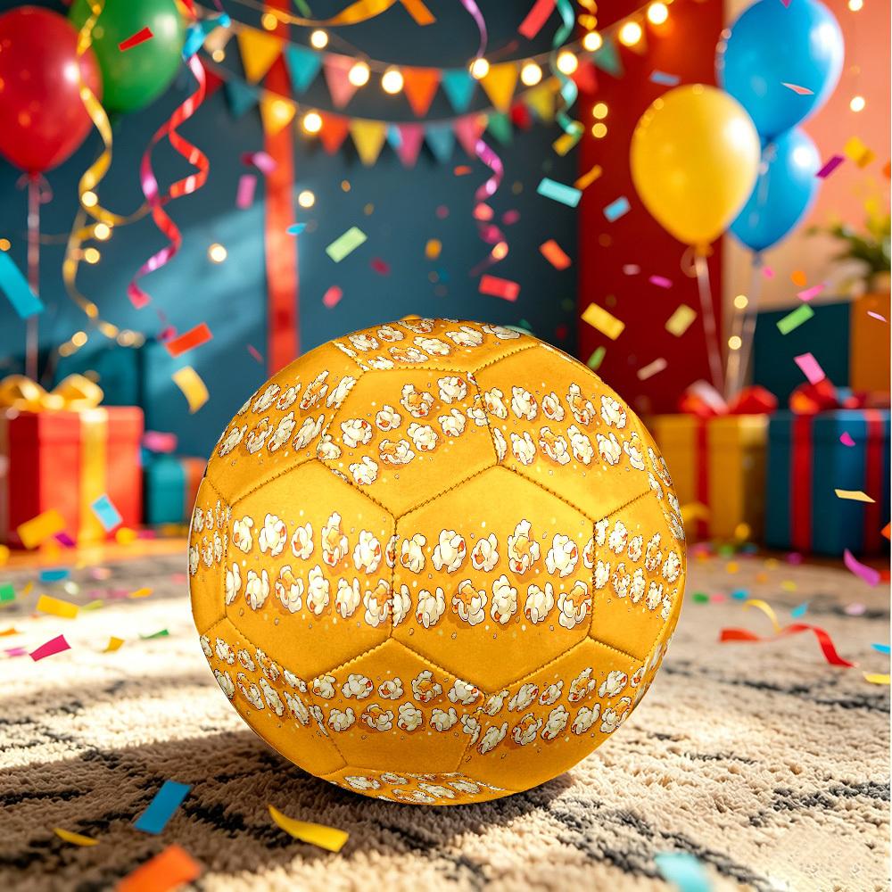 1pc Popcorn Party Theme Soccer Ball Football, Size 5, Lightweight PVC, Outdoor Training Soccer Ball,Gift J61418