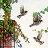 Rustikale Holz-Wandkunst 3 Stück Vogel Bauernhaus Fliegende Vögel Langlebige Außendekoration zum Aufhängen für Wohnzimmer Schlafzimmer Küche Büro Zuhause Japanisch