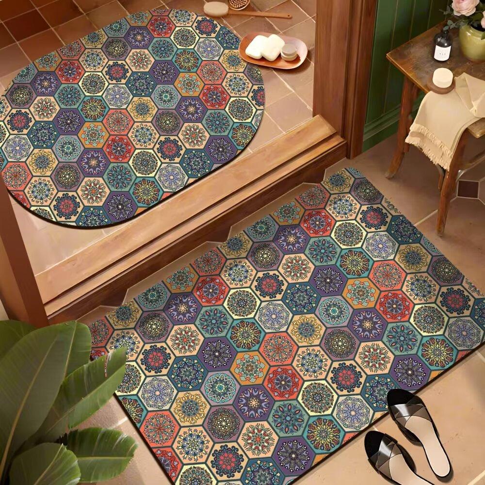 

Коврик для пола из кирпича цвета ретро, диатомовая грязь, впитывающий воду, устойчивый к грязи, быстросохнущий, противоскользящий, для ног в ванной 50*80cm