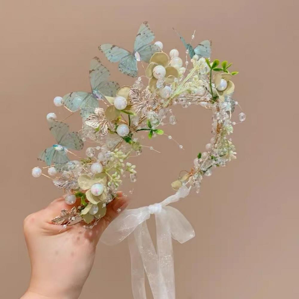 

1 Pack Butterfly Flower Children s Headband, Fairy Style, Suitable for Flower Girl Wedding / Birthday Party / Wedding Accessorie