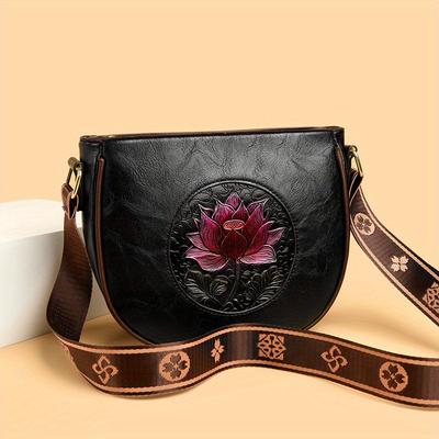 Torebka crossbody w stylu retro etnicznym z wzorem lotosu dla pań