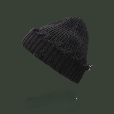 Ripped Knit For Men And Women ,  ,winter Korean , Retro Fashion Cold Weather Cap , Hip ,hop Street Gangster ,  , Woolly Hat , Trendy Hooded