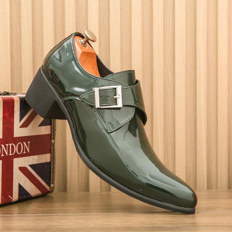 Size 39-46 Business Men Derby Shoes Men Comfortable Fashionable High Heeled Pointed Leather Shoes Men Social Designer Shoes