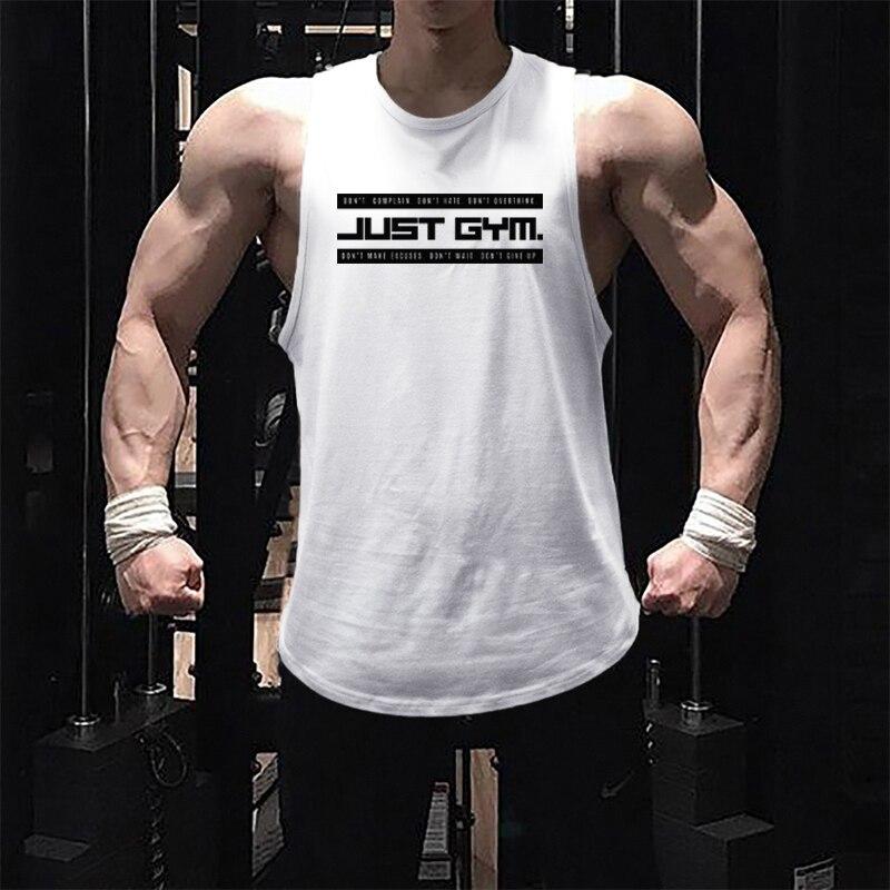 Gym Mens Tank Top Running Muscle Sleeveless Vest Stringer Clothing Bodybuilding Fashion Fitness Workout Print Sporting Singlets