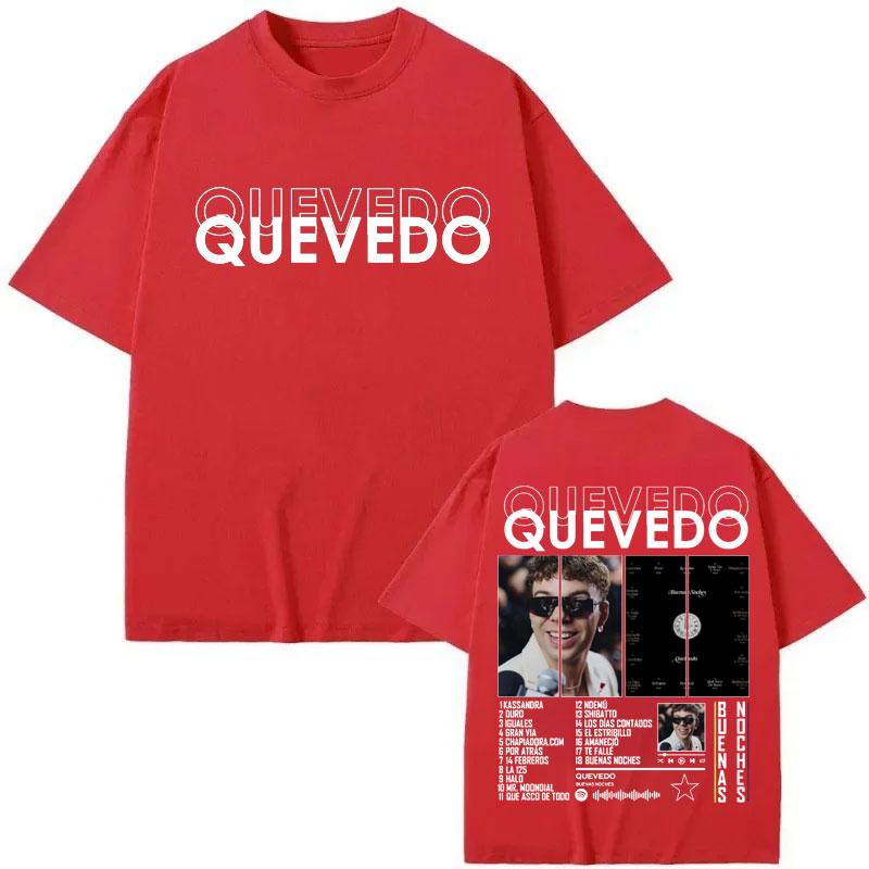 

Rapper QUEVEDO Buenas Noches Album Merch Tshirt High Quality Fashion Oversized T Shirt Men Women Casual Short Sleeve Tshirts S