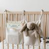 Baby Bedside Hanging Storage Bag Linen 2-Pockets Organizer Bags