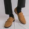 New Arrival Designer Men's Suede Leather Wedding Dress Shoes Male Pointed Driving Monk Strap Loafers Zapatos Hombre