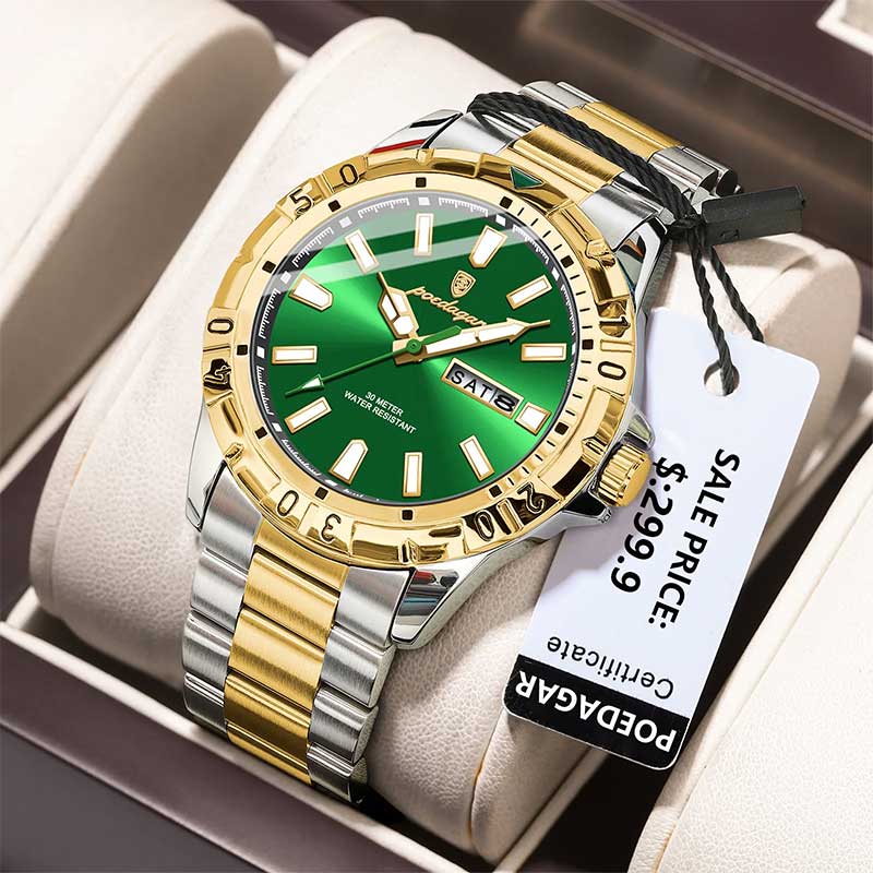 New Arrival  Luxury Stainless Steel Men Quartz Watches Waterproof Luminous Date  Watch for Men