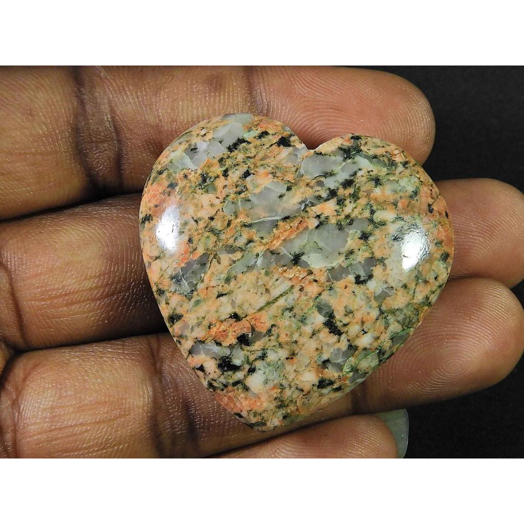 142Cts. 100 % natürlicher Unakit-Designer-Herzkristall, loser Edelstein, 38 x 41 mm, SK-1847