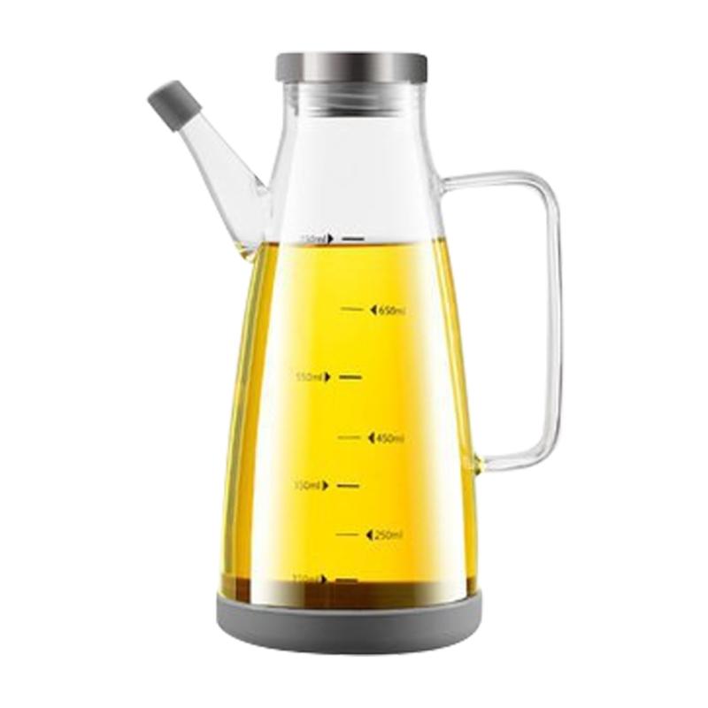 Drip Proof Nonrust Steel Glass Oil Dispenser Leak proof Kitchen Oil Bottle For Cooking Vinegar Soys Sauce With Wide Mouths Easy Cleaning