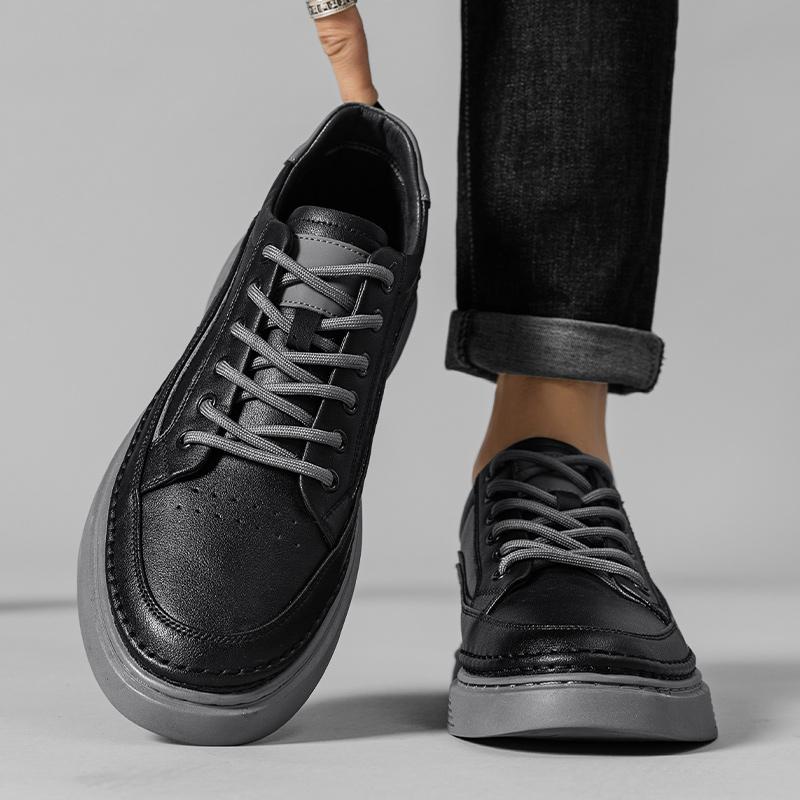 Skórzane Buty Codzienne Męskie Luksusowe Białe Trampki Moda Outdoor Projektant Mody Uniwersalne Retro Niskie Buty do Chodzenia Męskie
