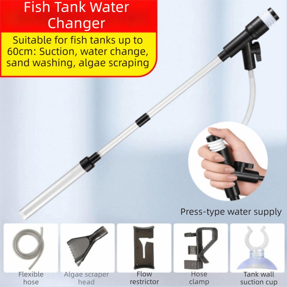 Adjustable Length Aquarium Gravel Cleaner Manual Gravel Cleaner Sand Vacuum Water Change