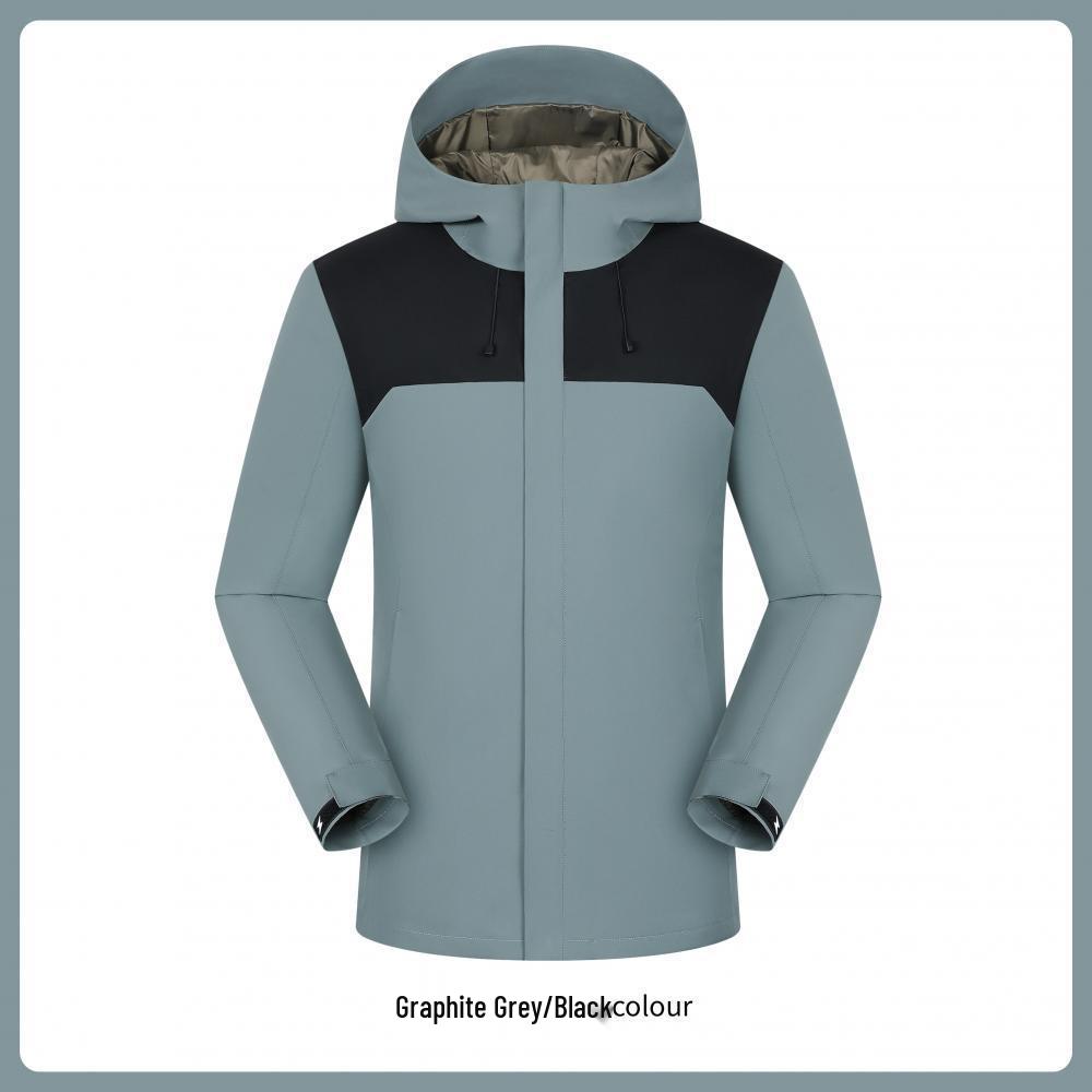 760g Black Gold Graphene Windproof Down Jacket with Custom Embroidery