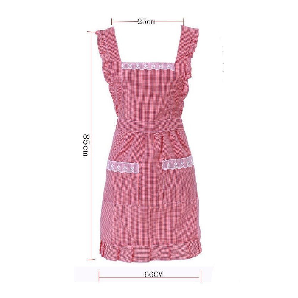 Lovely Adjustable Cooking Ladies Waterproof Princess Skirt with Pockets Apron Kitchen Work Clothes