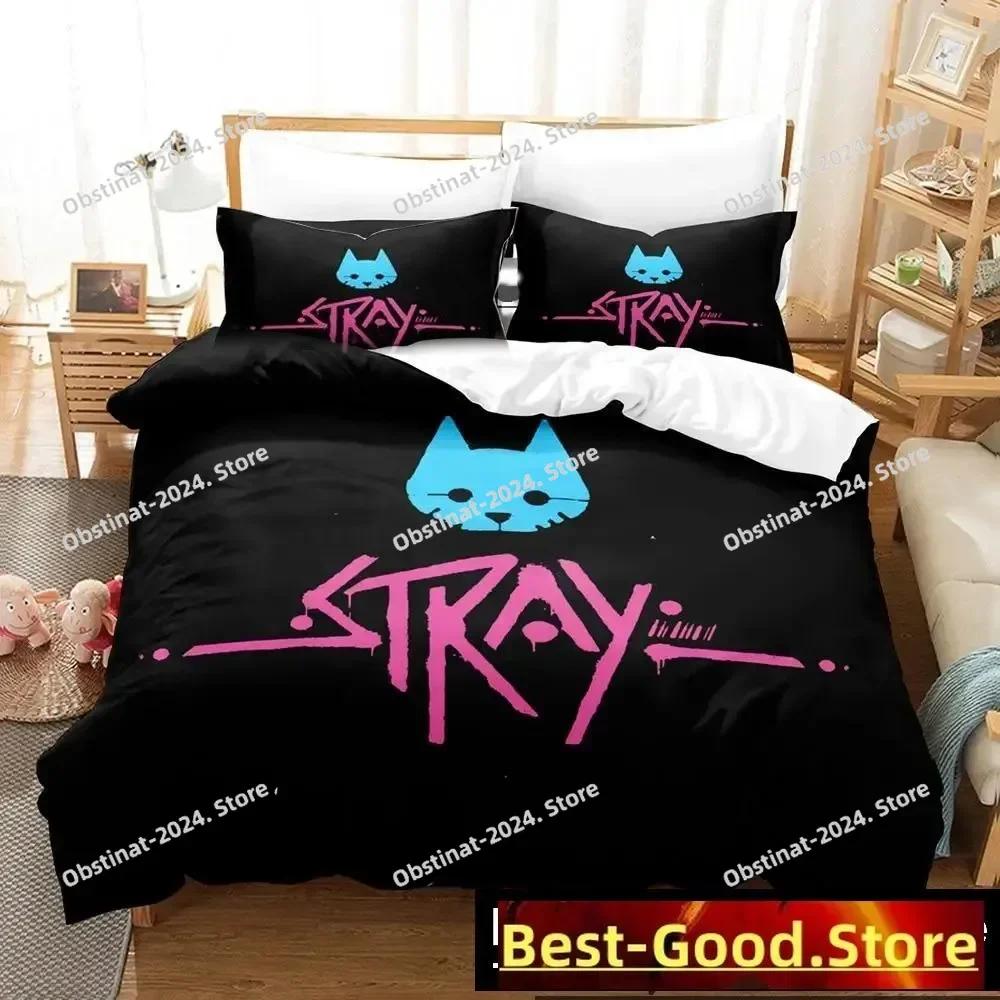 Fashion Stray Game Cat Momo Bedding Set Printed Bed Set With Pillowcase Bed Duvet Cover Soft Single Double Queen Super King Size