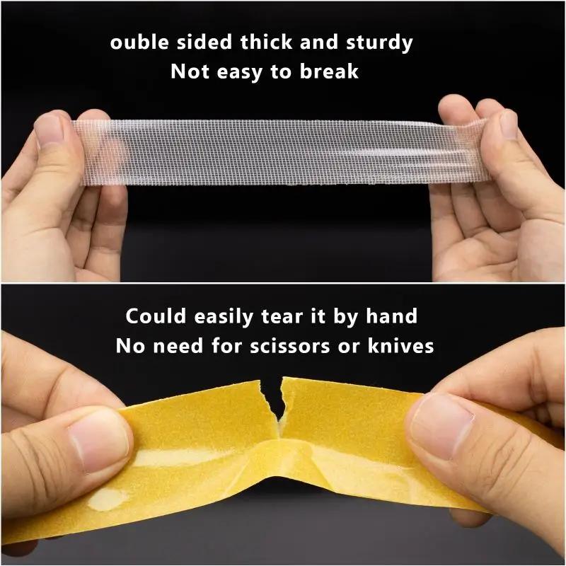Super Carpet Adhesive Double Sided Cloth Base Tape Traceless With Strong Fixation High Viscosity For Waterproof Translucent Mesh