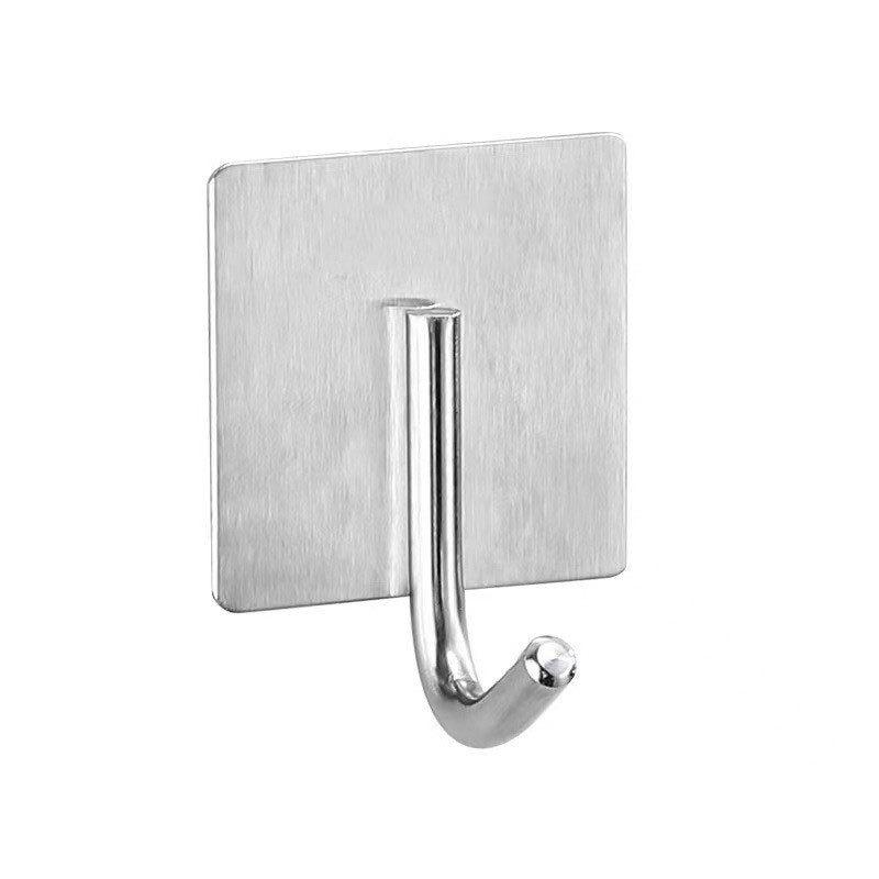 No Punching Stainless Steel Hook Single Adhesive Hook Kitchen Bathroom Door Waterproof Moisture-proof Wall-mounted Moisture-proof Waterproof