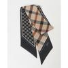 Daks Navy Check Print Silk Scarf Dcsc3f121n2