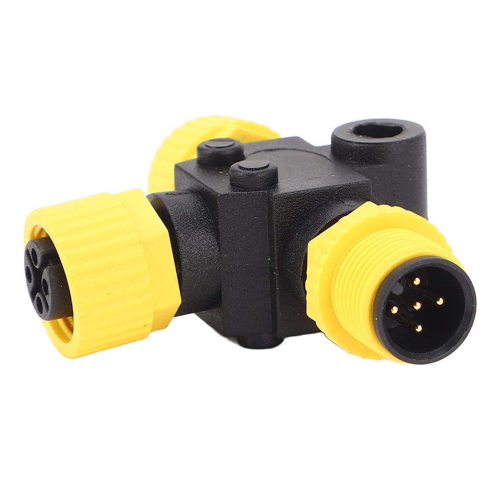 for NMEA 2000 Marine T Connector M12 5 Pin IP67 Water Resistant Stable Connection Backbone Cable Tee Terminator for