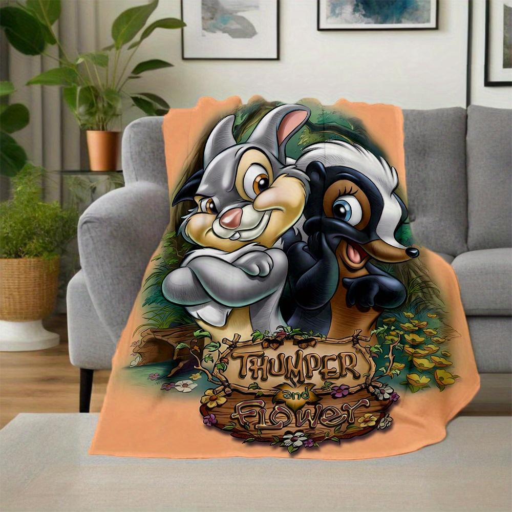 1pc, Thumper & Flower Blanket, Soft Warm Throw for Home Decor, Gift Idea for Family and Friend, Living Room, Travel