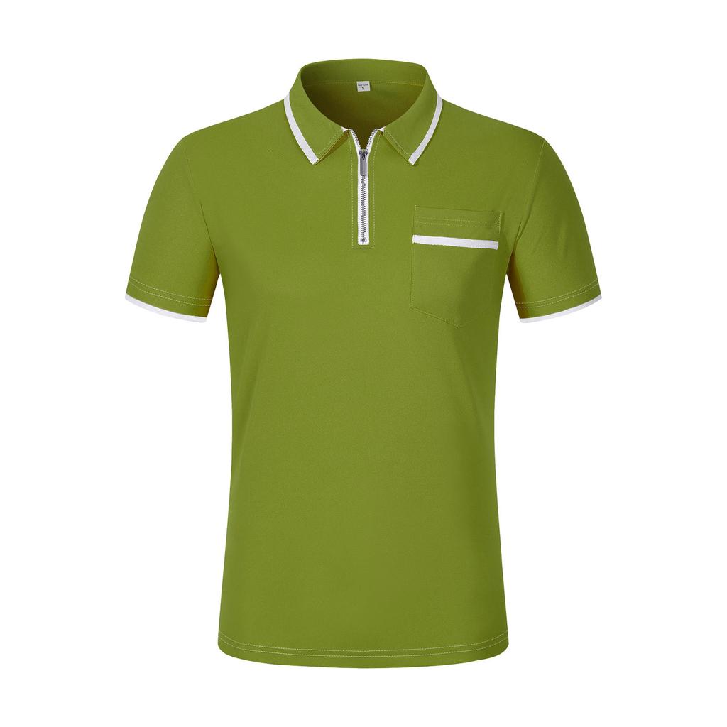 Camisa de Golf para Hombre Casual Deportiva Cuello en V Cuello Acanalado Manga Corta Moda Casual Color Liso Primavera y Verano Corte Regular