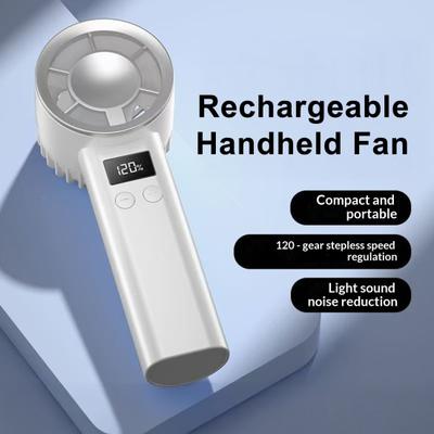 120-Speed Mini Handheld Fan LCD Display USB Rechargeable Ice Cooling Fan Summer Travel Outdoor Portable Small Personal Fan