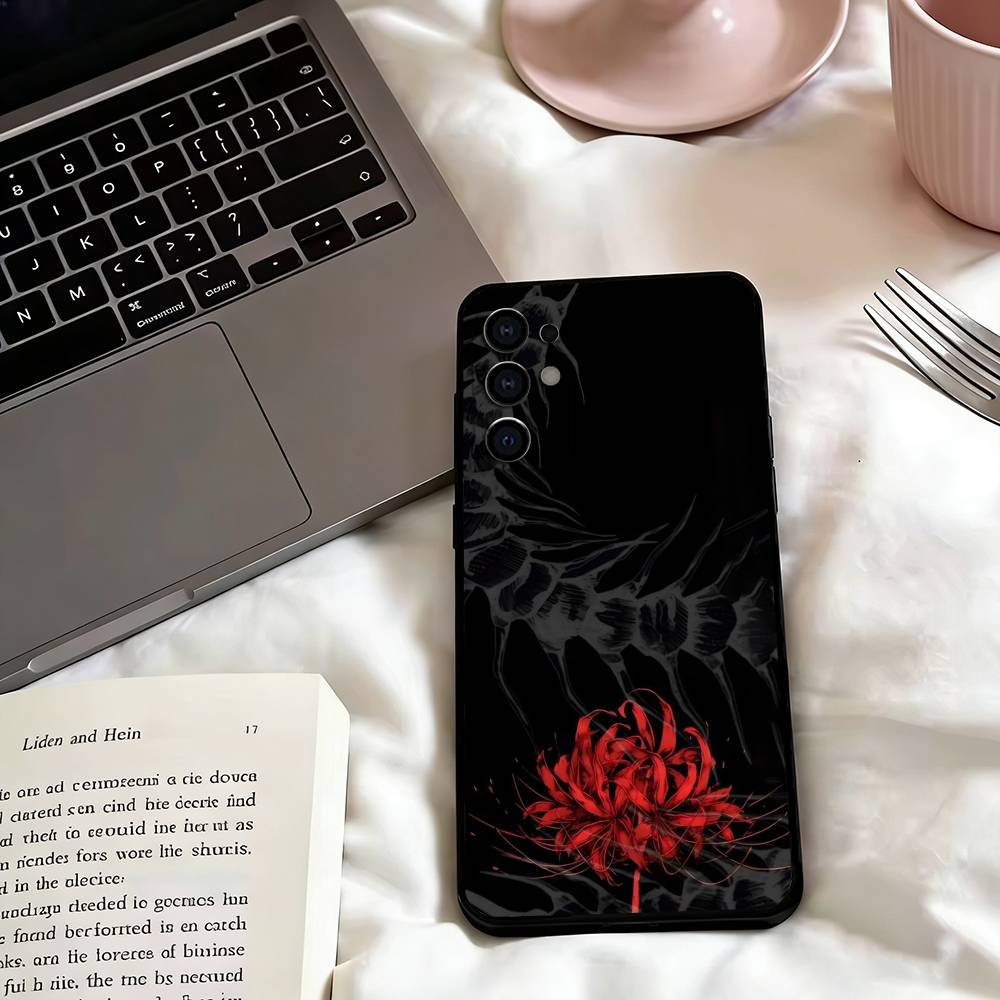 Ghoul R-Red Spider Lily Tokyo-o Phone Case For Samsung S25,S24,S21,S22,S23,S30,Ultra,S20,Plus,Fe,Lite,Note,10,Black Cover