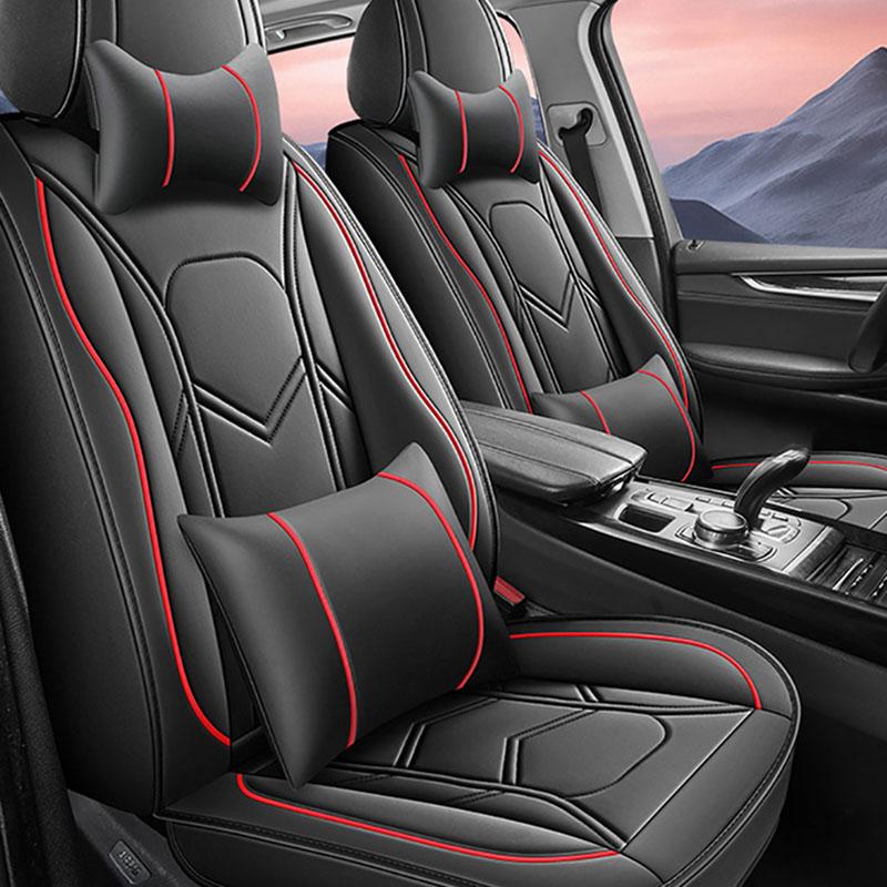 

Новий Універсальний 1 шт. ПУ Чохол на Сидіння Повна Обкладинка Водонепроникний для Автомобіля Седан Позашляховик Вантажівка Чохол-Захисник на Переднє Сидіння 1PC чорний/червоний