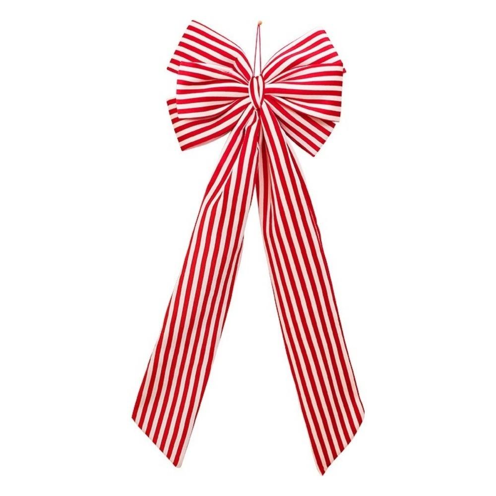 Stripe Christmas Tree Topper Bow DIY Christmas Wreaths Bow Tree Bow with Long Tails  Home Decor