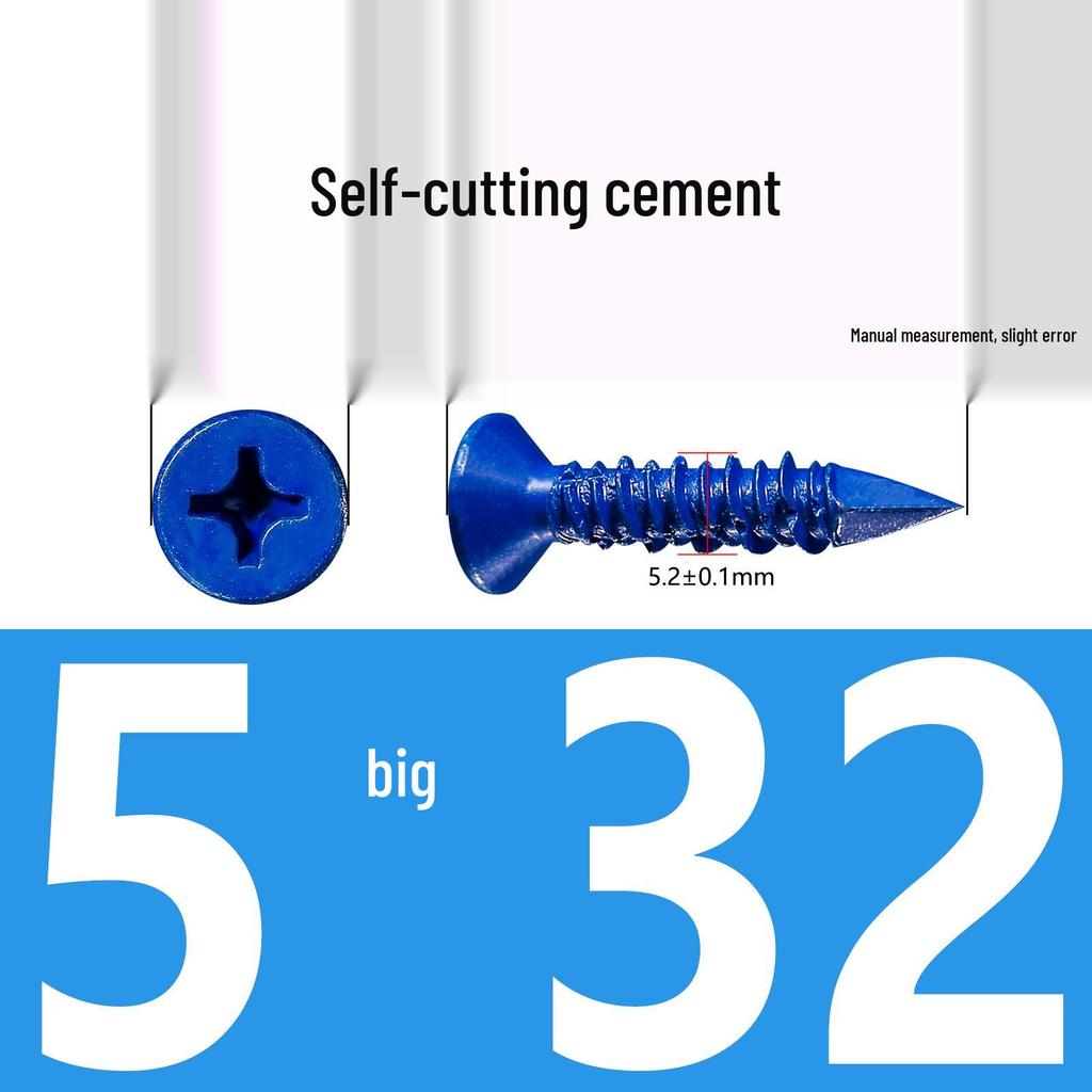 Blue Rust-Proof Countersunk Self-Tapping Cement Screws
