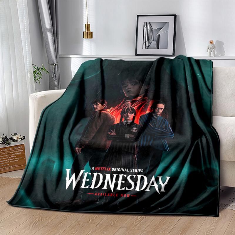 1pc Wednesday Series Blanket, Soft Throw for Room Decor, Perfect Gift Idea for Family and Friend, Living Room, Travel, Camping, Car Blankets, Beach, O