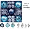 Set of 35 Electroplated Bright Plastic Christmas Ball Ornaments for Window Displays and Decorations