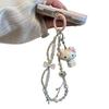 Cute Sanrio Hello Kitty Bow Beaded Phone Chain Lanyard Ccd Camera Charm Accessories Girly Keychain Pendants Anti-Lost Rope Gifts