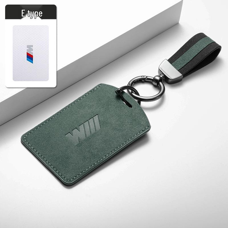 Compatible with BMW New 5 Series, 7 Series, 4 Series, X5, and X7 NFC Key: Suede Double Buckle Card Case.