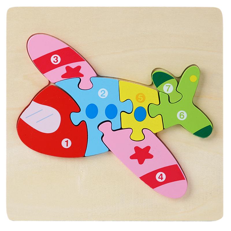 Wooden Traffic Animal Puzzle Blocks - Educational Early Learning Toy for Children and Babies
