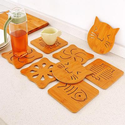 1 pz Sottotazza Vassoio in Legno Tazza da Tè Caffè Sottobicchiere Resistente al Calore Stoviglie Tazza Sottobicchiere Porta Bevande Tovaglietta Decorazione