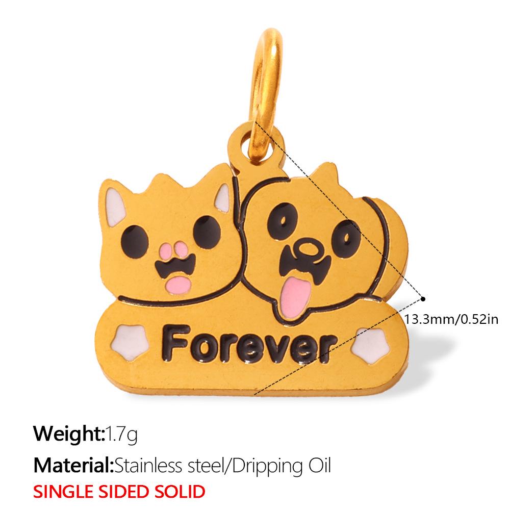 Cartoon Pet Series Stainless Steel Necklace & Bracelet Pendant for Women