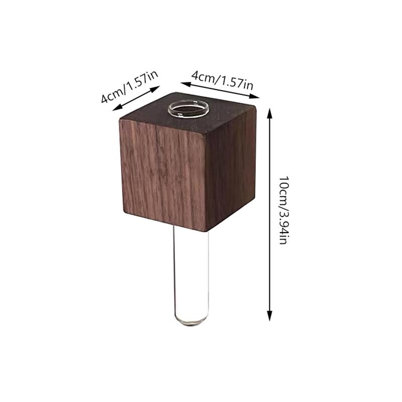 1/2 Stück Magnetische Reagenzglasvase aus Holz Kühlschrankmagnet DIY Blumenarrangement Simulationsblumenvase Heimküchendekoration