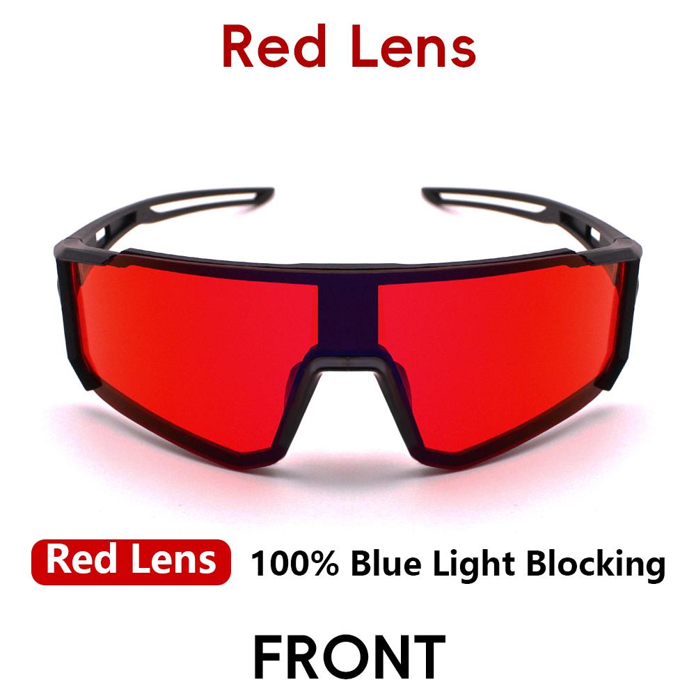 Red Lens 100% Blue Light Blocking Glasses Black Large Frame Anti Eyestrain for Gaming Computer Sleep Eye Protection 5