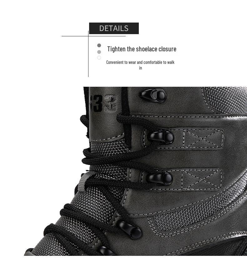Men's Tactical Desert Hiking Boots - Large Size Military Combat High-top Field Boots
