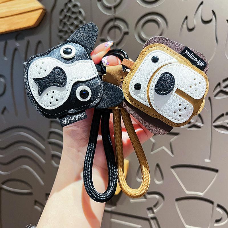 

Cute Cartoon Leather Dog Pendant Keychains For Women Bag Pendant Car Key Chains Backpack Decoration Accessories Gifts
