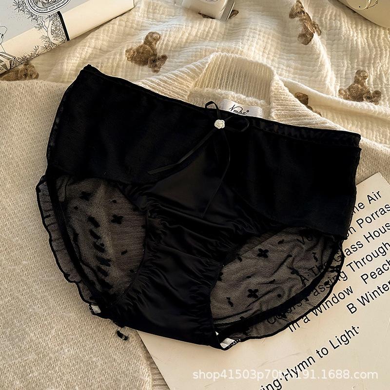 Ladies Sweet Sister Wind Lace Sexy Sweet Cute Sexy Pure Desire Wind Lace Mid Waist Briefs Underwear