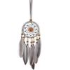 Feather Dream Catcher Car Interior Rearview Pendant, Feather Dream Catchers Wall Hanging Decorations(Style 1 - Grey)