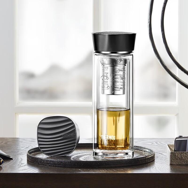 THERMOS Double-Layer Tea Separation Glass Cup
