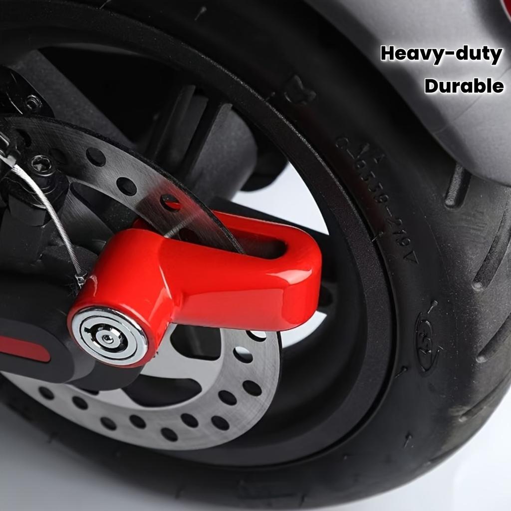 1 Heavy-Duty Bicycle & Motorcycle U-Lock with Manual Disc Brake Lock - ABS/Zinc Alloy Anti-Theft Lock Suitable for Mountain/-Bikes/Tricycles