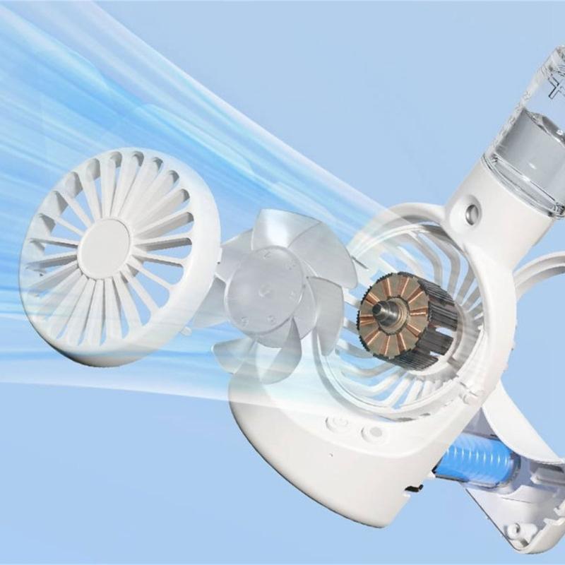 Small Desk Fan Powerful Spray Fan Small Pocket Fan Lightweight Rechargable Fan Misting Spray Fan Plastic Material