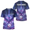 3D Print Cool Flame Graffiti Pattern Pickleball T-shirt Unisex Custom Your Name O-neck Short Sleeve Tee Shirts Summer Breathable